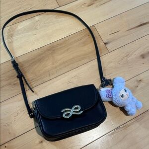 House of LittleBunny Traveller Bag in Black with Bunny Plush attached